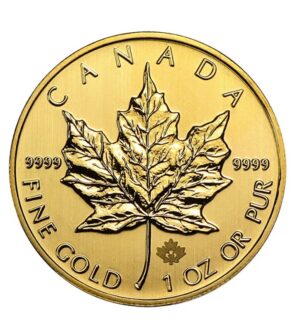 カナダ エリザベス2世 メイプルリーフ 50ドル 1オンス 地金型金貨